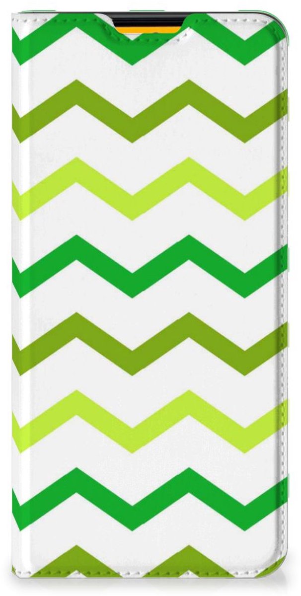 Samsung Galaxy M52 Hoesje met Magneet Zigzag Groen