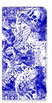 Coque Smartphone Motorola Moto G60s Book Style Case Angel Skull Blue