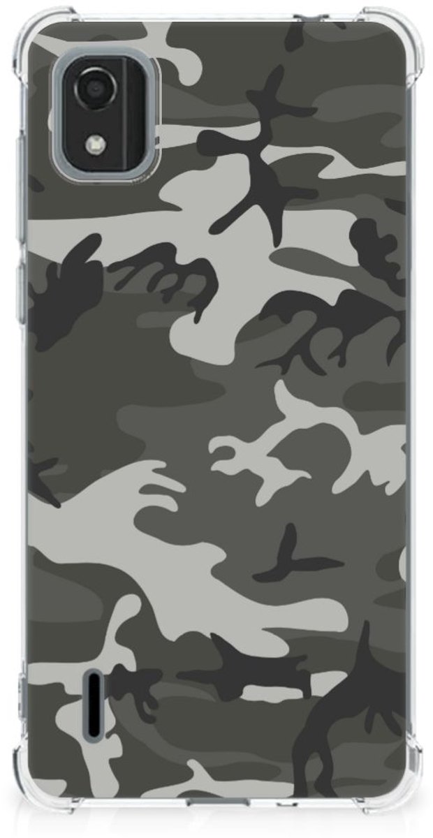 TPU Case Anti-Shock voor Nokia C2 2nd Edition Doorzichtige Silicone Hoesje Army Light