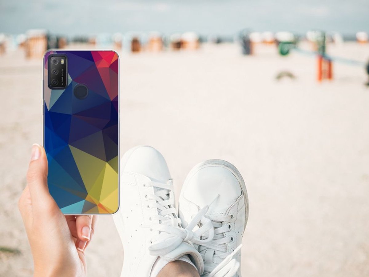 Alcatel 1S (2021) TPU Hoesje Polygon Dark