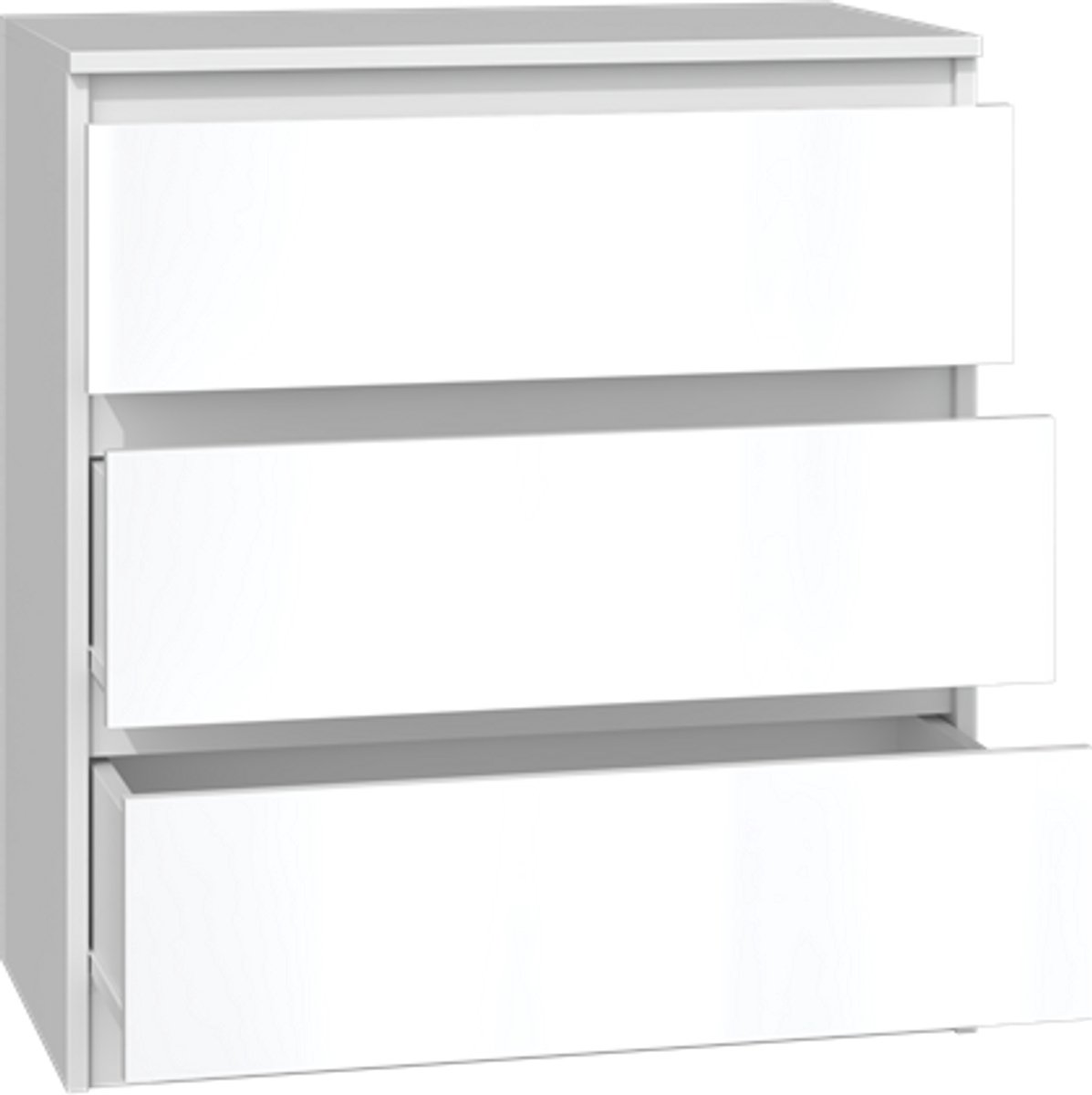 Ladekast 3 lades Wit Glans