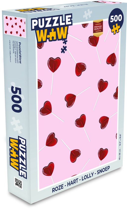 Puzzel Roze - Hart - Lolly - Snoep - Legpuzzel - Puzzel 500 stukjes