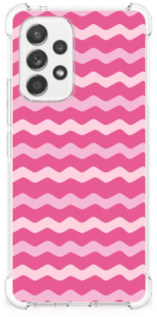 Samsung Galaxy A53 5G Doorzichtige Silicone Hoesje Waves Pink