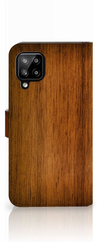 Coque de téléphone Samsung Galaxy A22 4G | M22 Wallet Book Case Bois Foncé