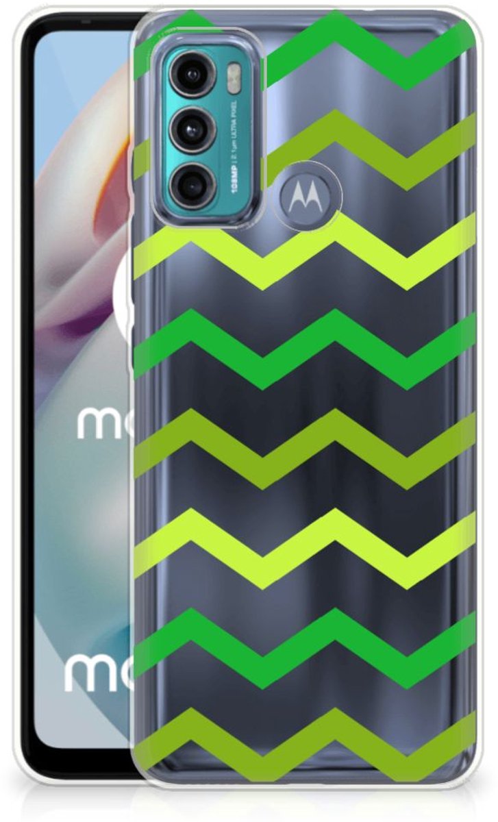 Motorola Moto G60 TPU bumper Zigzag Groen