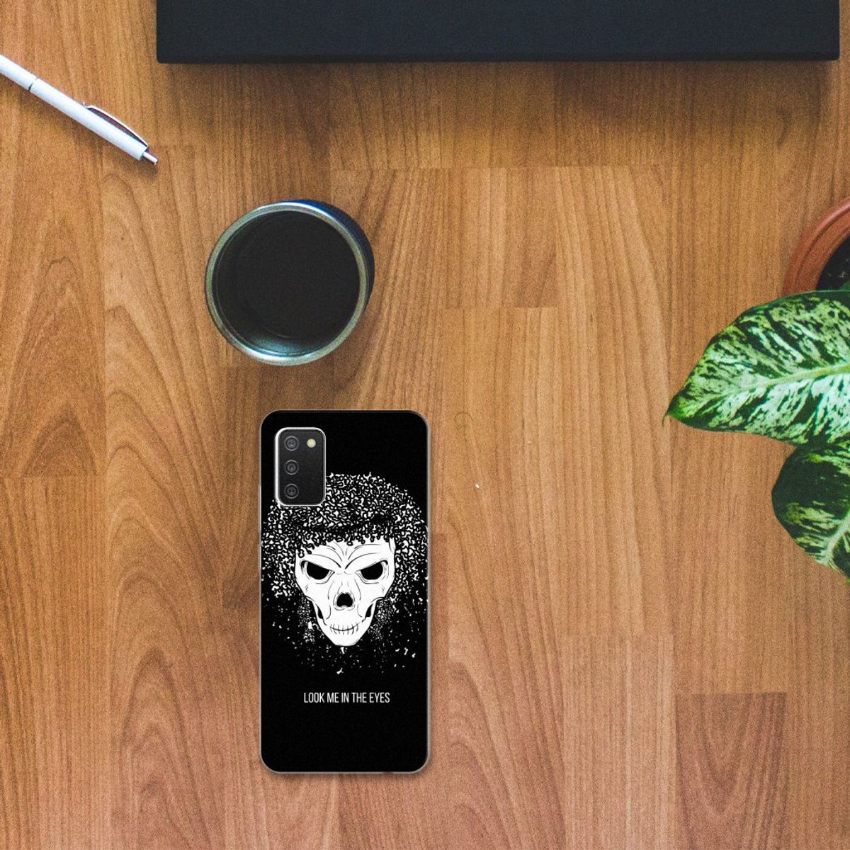 Silicone Back Case Samsung Galaxy A02s Skull Hair
