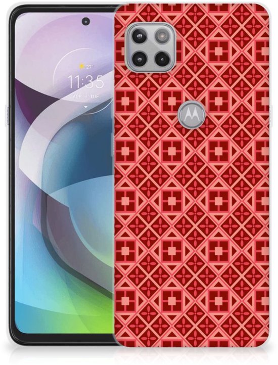 Protection Housse pour Motorola Moto G 5G Coque Téléphone Batik Rouge