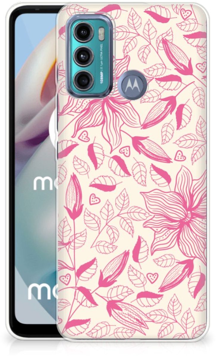 Motorola Moto G60 TPU Case Pink Flowers
