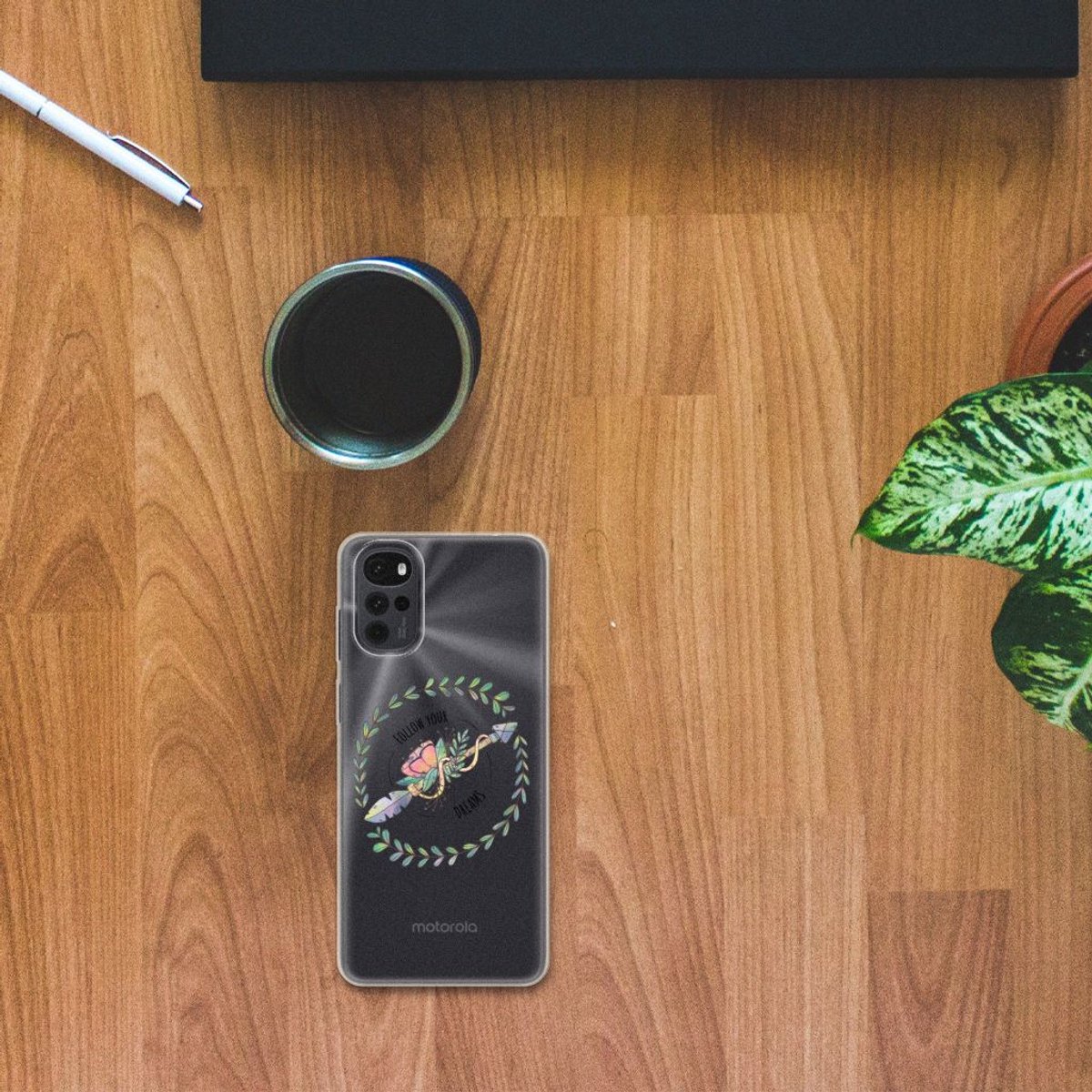 Motorola Moto G22 Telefoonhoesje met Naam Boho Dreams