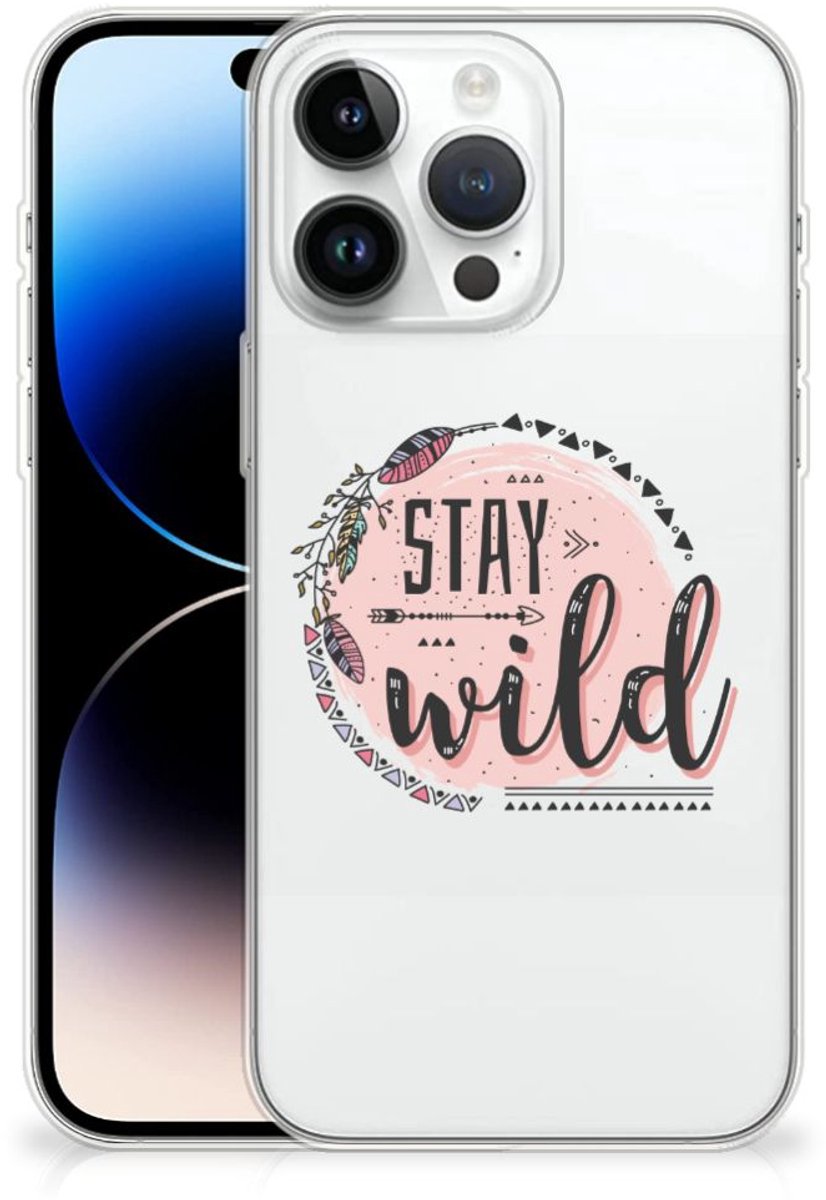 iPhone 14 Pro Max Telefoonhoesje met Naam Boho Stay Wild