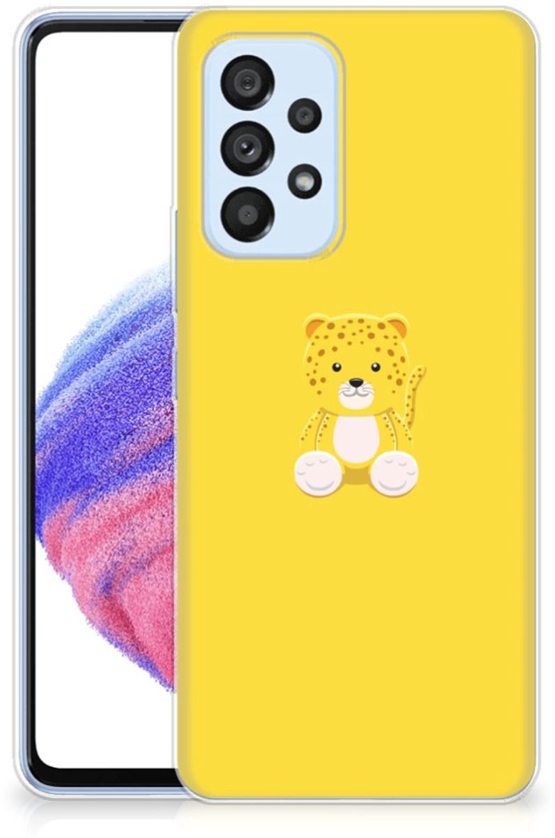 Samsung Galaxy A53 5G Telefoonhoesje met Naam Baby Leopard