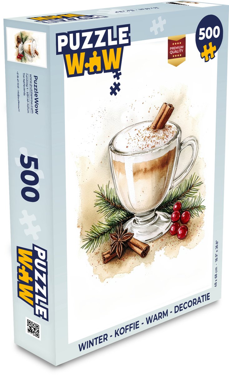 Puzzel Winter - Koffie - Warm - Decoratie - Legpuzzel - Puzzel 500 stukjes