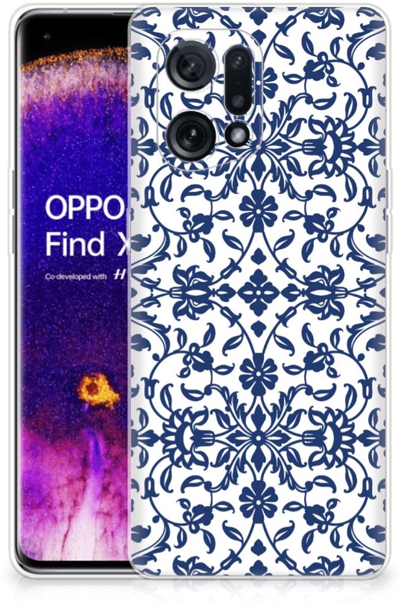 OPPO Find X5 TPU Case Flower Blue
