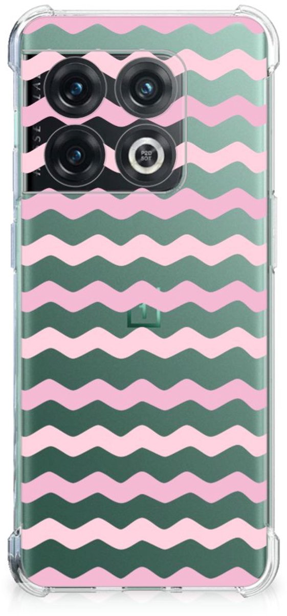 OnePlus 10 Pro Doorzichtige Silicone Hoesje Waves Roze