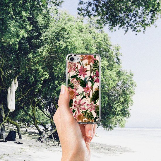 Coque iPhone SE 2022/2020 | Coque iPhone 8/7 Nice avec bord transparent Fleurs