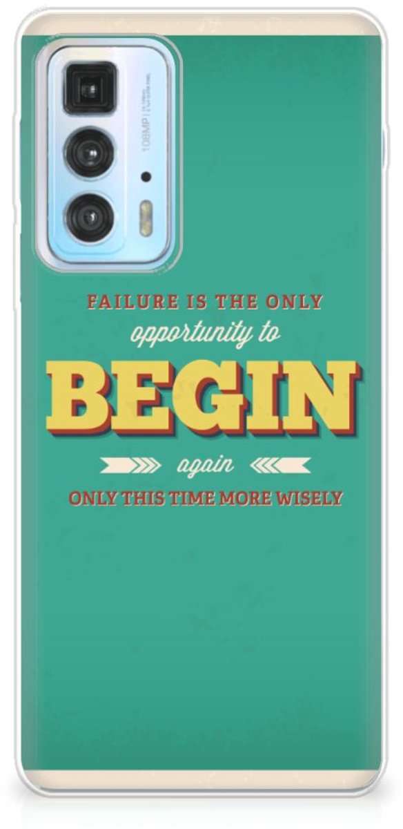 Motorola Edge 20 Pro Siliconen hoesje met naam Quote Begin