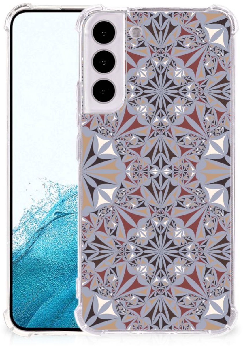 Samsung Galaxy S22 Plus Anti-Shock Hoesje Flower Tiles