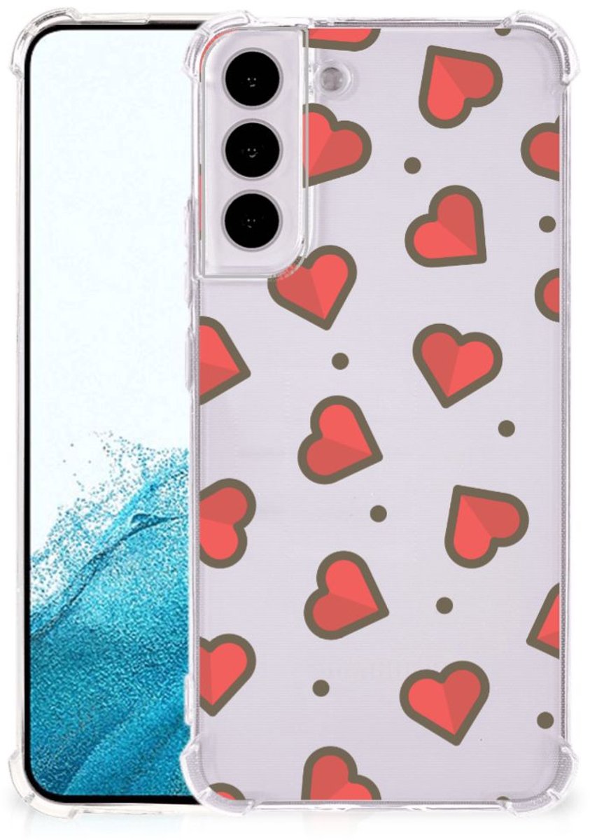 Samsung Galaxy S22 Plus Doorzichtige Silicone Hoesje Hearts