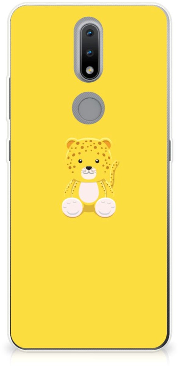 Nokia 2.4 Telefoonhoesje met Naam Baby Leopard