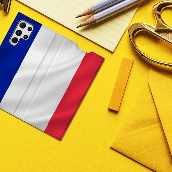 Bookcase Samsung Galaxy S22 Ultra Smart Cover Drapeau Français