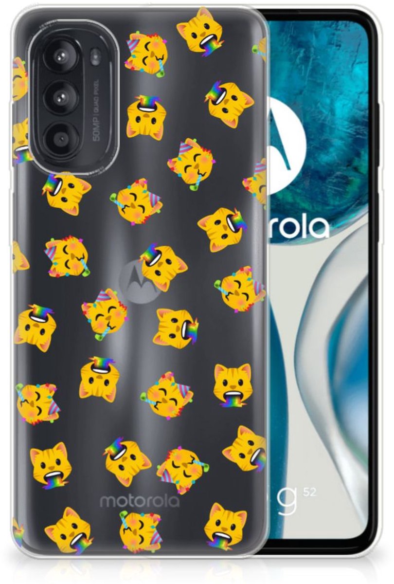 TPU bumper voor Motorola Moto G52/G82 Katten Emojis