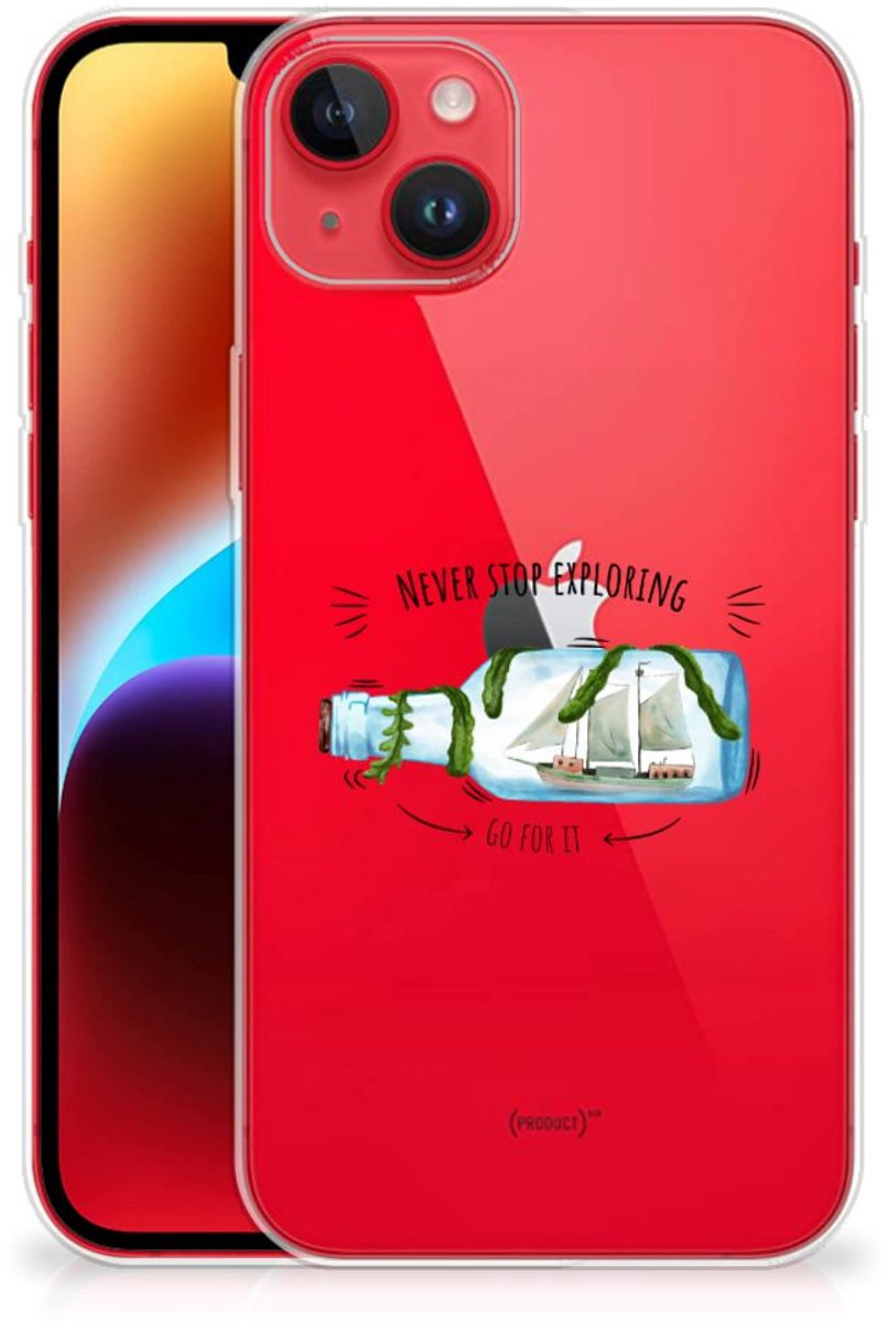 iPhone 14 Plus Telefoonhoesje met Naam Boho Bottle
