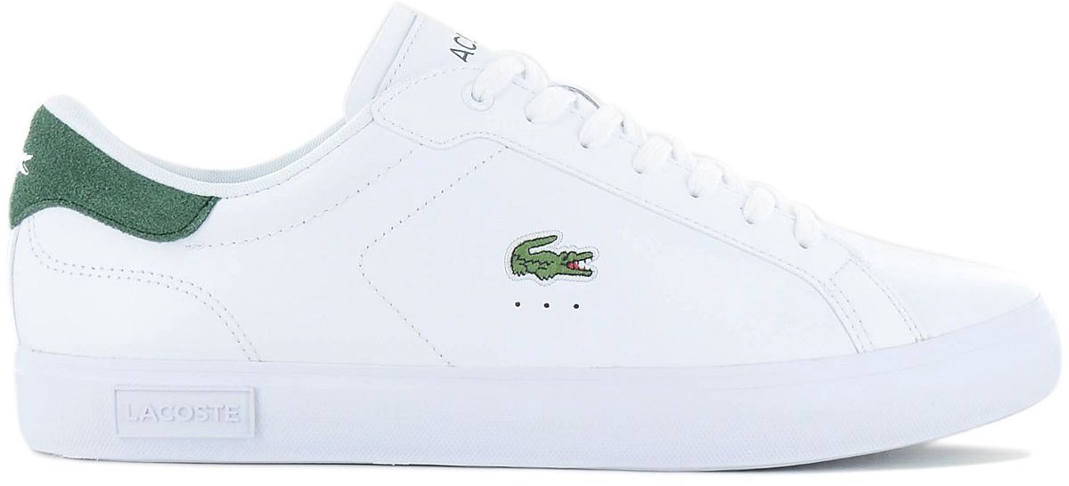 LACOSTE Powercourt 224 - Heren Sneakers Schoenen Leer Wit 748SMA00011R , Maat: EU 42.5 UK 8.5