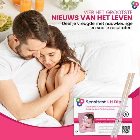 Sensitest Ovulatietest Dipstick – 6 stuks – Gevoelige ovulatietesten – Vind eenvoudig je vruchtbare dagen & vergroot je kans op zwangerschap – Inclusief ovulatiekalender & handleiding