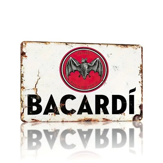 Bacardi Mancave Decoratie - Metalen Wandbord - Metal Sign - Tekstbord - Retro Wandbord - Vintage Borden - Bacardi Wandbord - Tekstborden - Metal Sign - Binnen & Buiten - Bacardi Drank - Wandbord Mancave - 30cm x 20cm - Kroeg - Bar- Thuisbar - Cafe