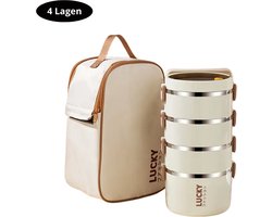 Livano Koeltas - Koelbox - Koelelementen - Coolbox - Auto - Lunchtas - Strand - Beige - 4 Lagen