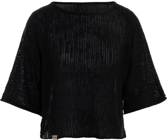 Bol V Hals Trui Dames Zwart Happinessistanbul Zwarte Opengewerkte