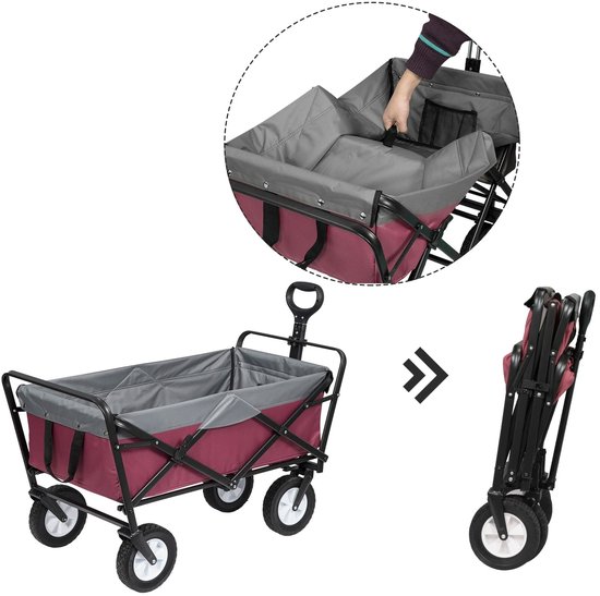 Gran VidaÂ® - Bolderkar - opvouwbaar - Ruime Opbergruimte - 180Â° Draaibare Wielen - Ideaal voor Vakantie & Boodschappen van Merkloos — afbeelding 4