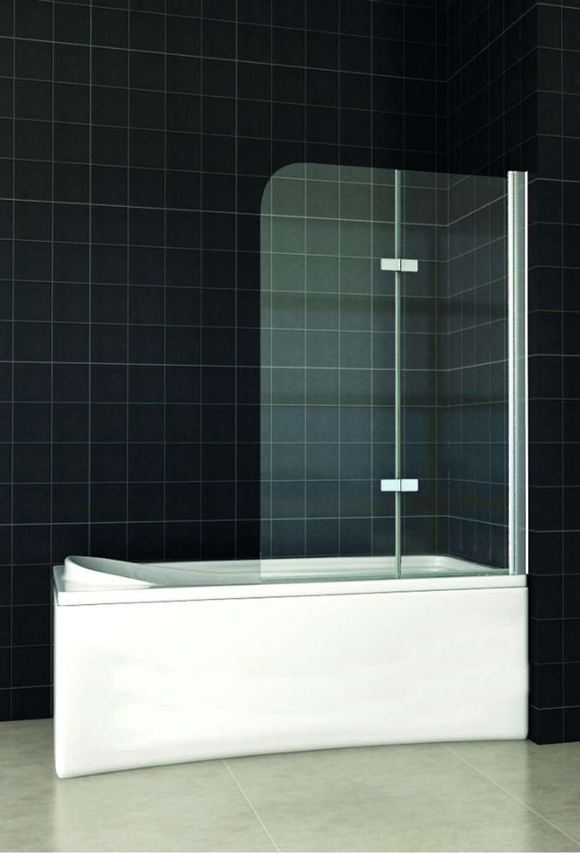 2-delig Inklapbare Badwand 100 x 140 cm - 6 mm Veiligheidsglas - Plaatsing Links of Rechts - Anti-kalk Coating
