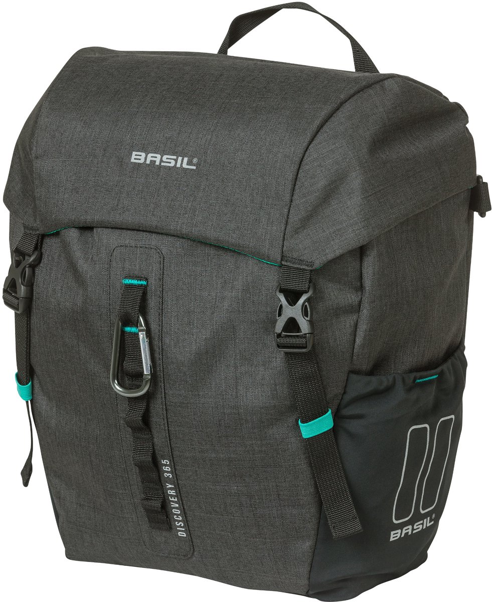 Basil Discovery Enkele fietstas - 9 Liter - Incl. regenhoes - Zwart