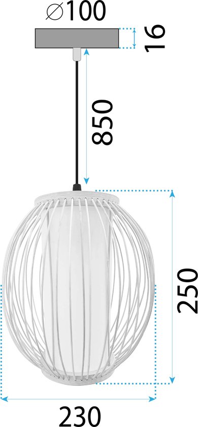 Lampe suspendue Toolight App1634-1Cp Marron 25X23X25Cm