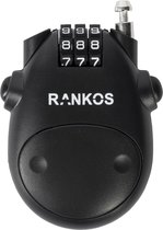 Rankos Snowboardslot - Cijferslot - Kabelslot - Skislot - Fietsslot - Staal - Zwart