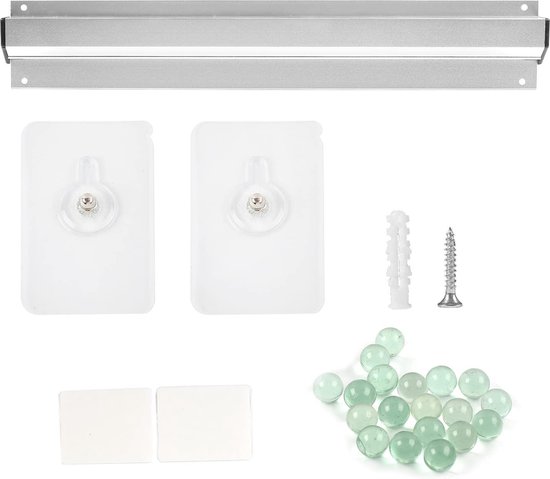 Bonhalter Gastronomie 40 cm, Zettelhalter Küche, Klemmleiste für Papier, Notizleiste aus Aluminium, Zettelleiste Wandmontage zum Kleben oder Schrauben, für Küche Hotel Bar Büro Bestellungen Ticket