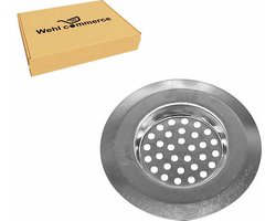 gootsteen zeef - Ø63 - 34mm - 5mm - gootsteenzeef rvs - gootsteen vergiet - zilver