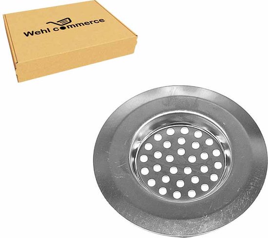 gootsteen zeef - Ø63 - 34mm - 5mm - gootsteenzeef rvs - gootsteen vergiet - zilver