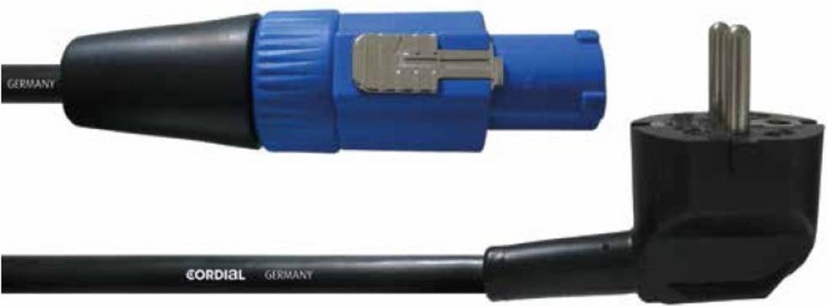 Cordial CFCA 1,5 SRC Stroom Aansluitkabel [1x Randaarde stekker - 1x PowerCon-stekker] 1.50 m Blauw