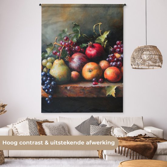Tapisserie murale 150x200 cm - Tenture murale rustique - Nature morte - Fruits - Tapisserie - Tapisseries