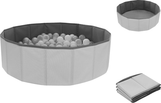 Mino Bambino Ballenbak - Ballenbak - Inclusief 90 Ballen - Ø 80 cm - Opvouwbaar - Grijs