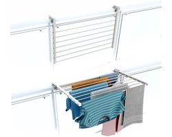 Foxydry Duo 82 cm hangend wasrek - wit - rechthoekige reling