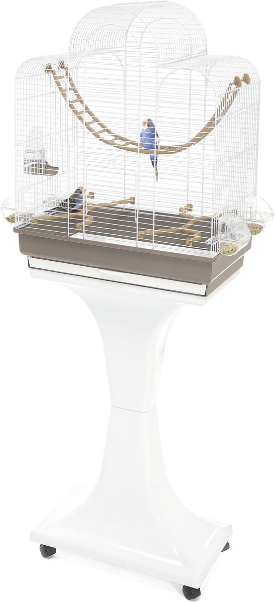 Bol.com Imac vogelkooi fiona deluxe taupe / wit 50x30x65-136 cm aanbieding