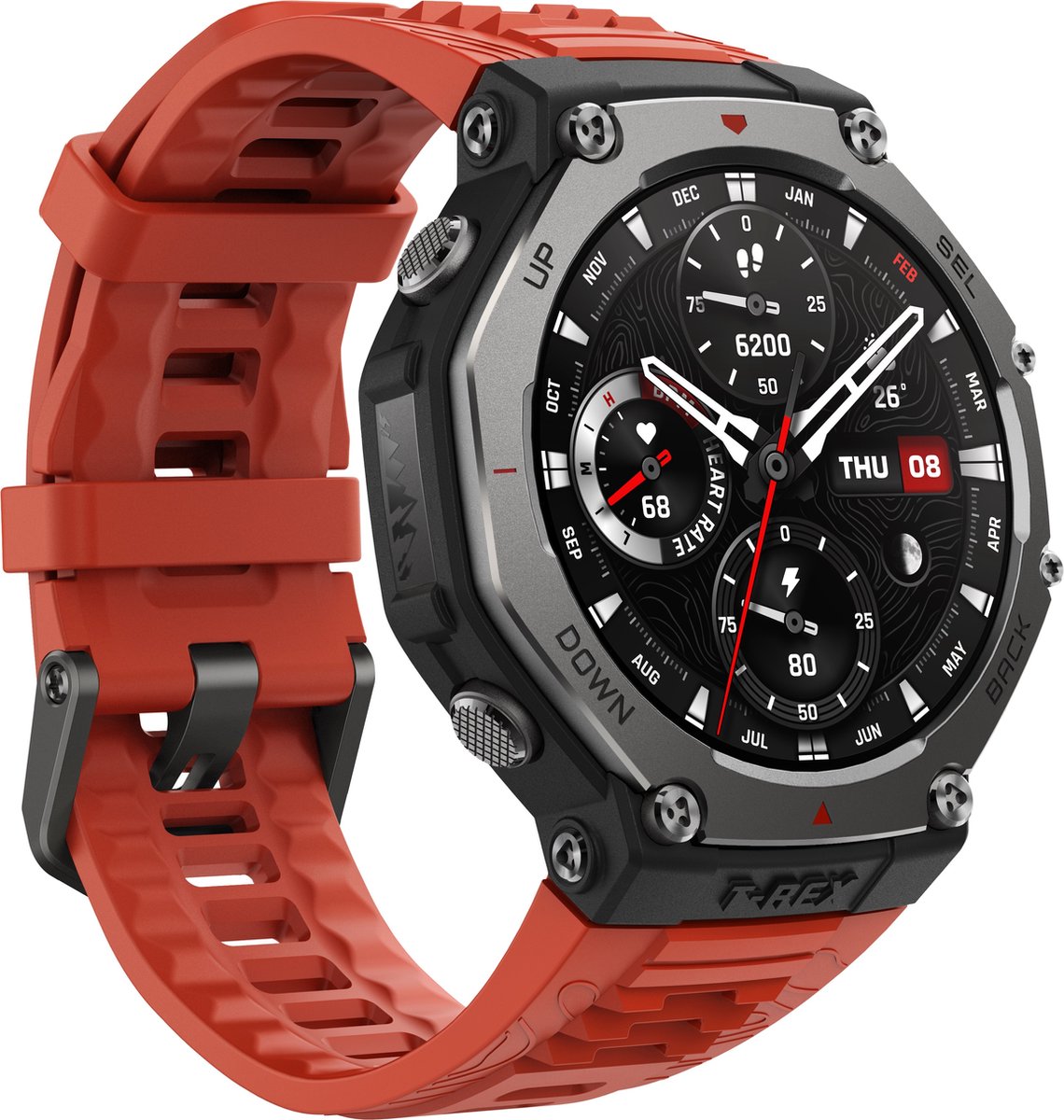 Afbeelding 3 van Amazfit T-Rex 3 - Smartwatch - 48 mm - Red