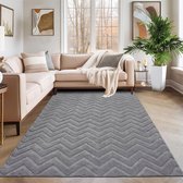 Tapis Ultra Doux - Tapis Moderne pour Salon - Groot Tapis 160 x 230 Cm - Tapis Grijs Lavable Antidérapant - Perfect pour Chambre - Cuisine et Chambre d'Enfant