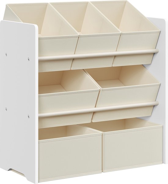 Kinderkamerplank, Speelgoedplank Met 7 Opbergdozen Van Vliesstof, Kinderboekenkast, Kinderplank