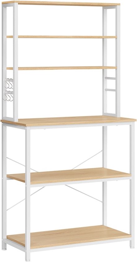 WOLTU RGB9346hei Metal Storage Shelf Kitchen Shelf Storage Shelf in Chipboard,4 Layers Metal Shelf 60x28x116cm