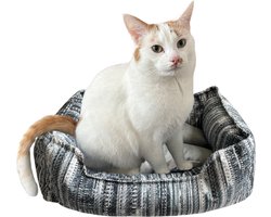 Lavida Home Lit pour chat Jerry - Lit pour chat - Haute qualité - Lit pour chien - Panier pour animaux de compagnie - Blauw clair - 55x40x20cm