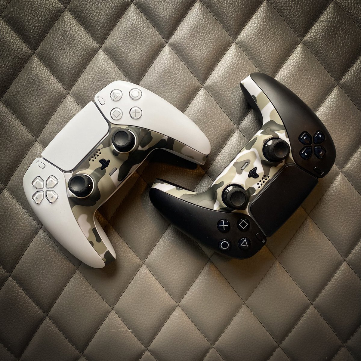 Controller behuizing faceplate - geschikt voor de Playstation 5 controller - Camo Grijs